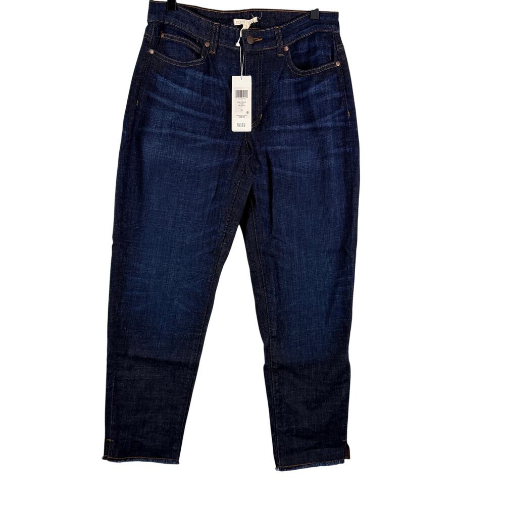 NWT Eileen Fisher Womens Organic Cotton Ankle Jean Dark Wash Slim Leg Size 6